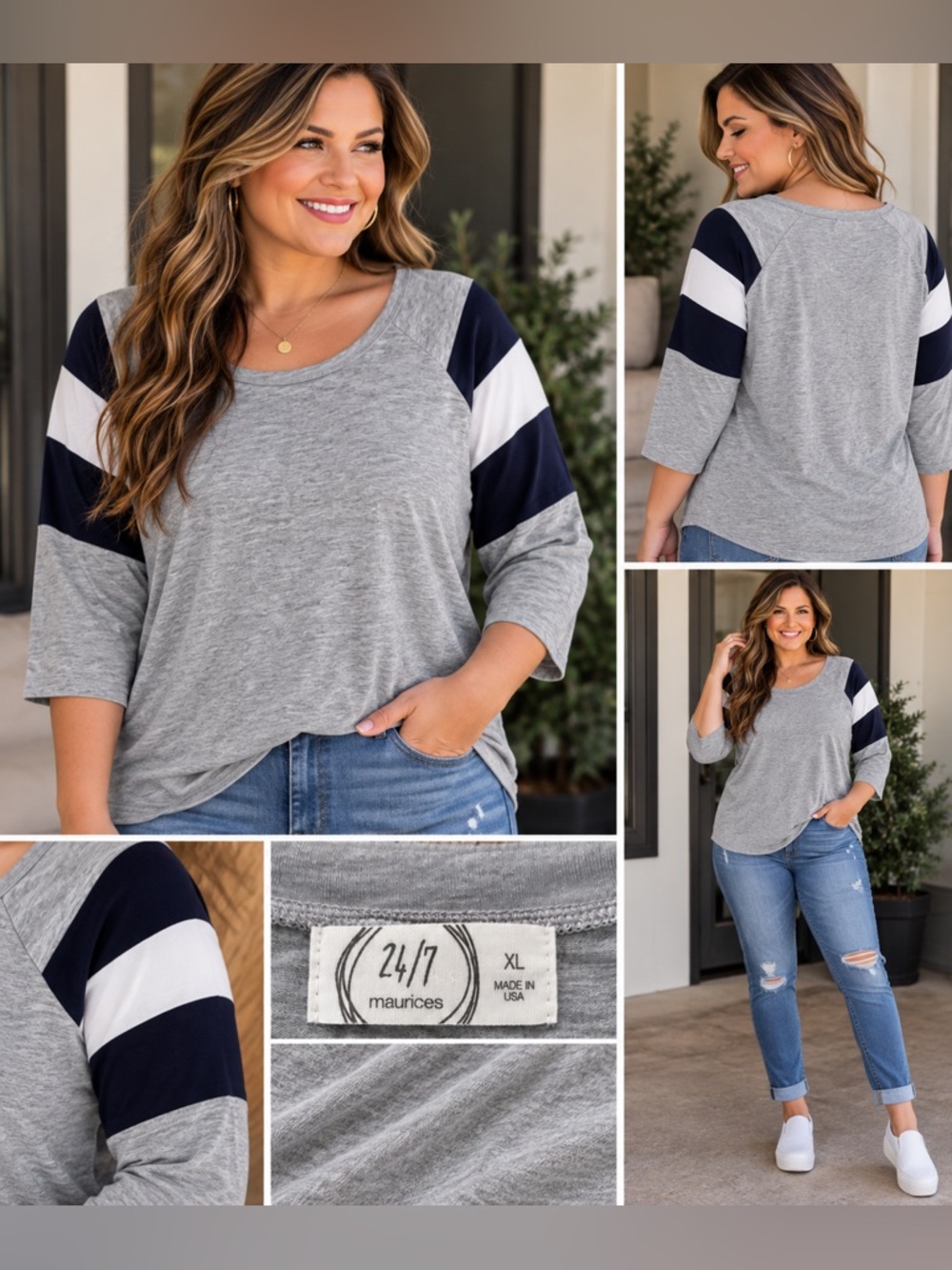 Maurices 24/7 Colorblock Top – XL